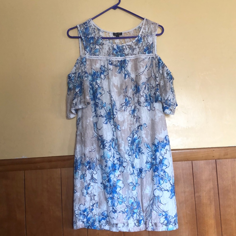 kids blue flowered dress